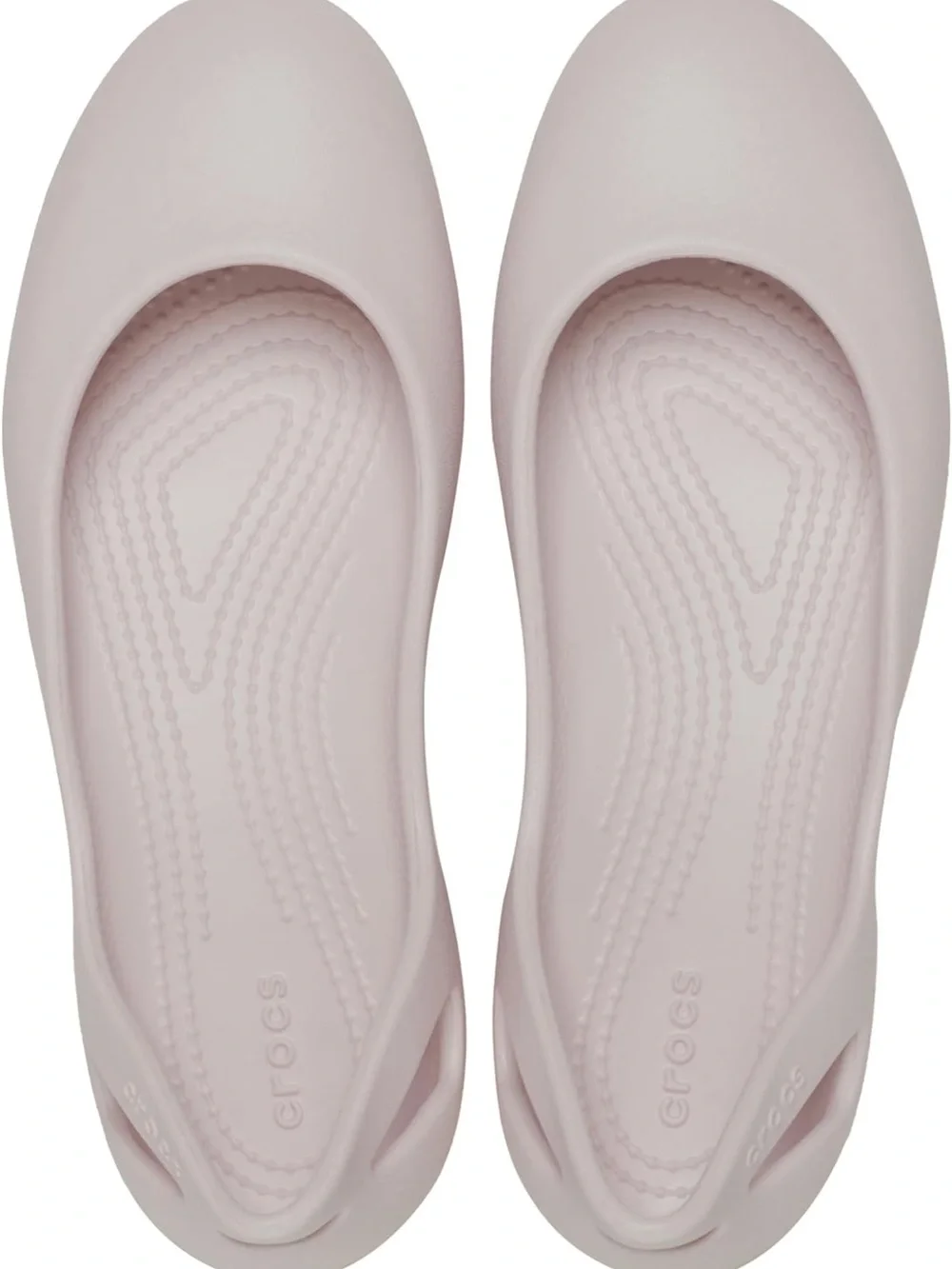 CROCS Women's Slip-On Ballet Flats in cream/white